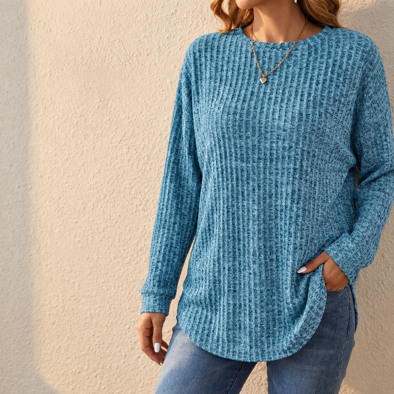 Wovelle – Waffle Knit Oversized Sweater – Lark & Clover