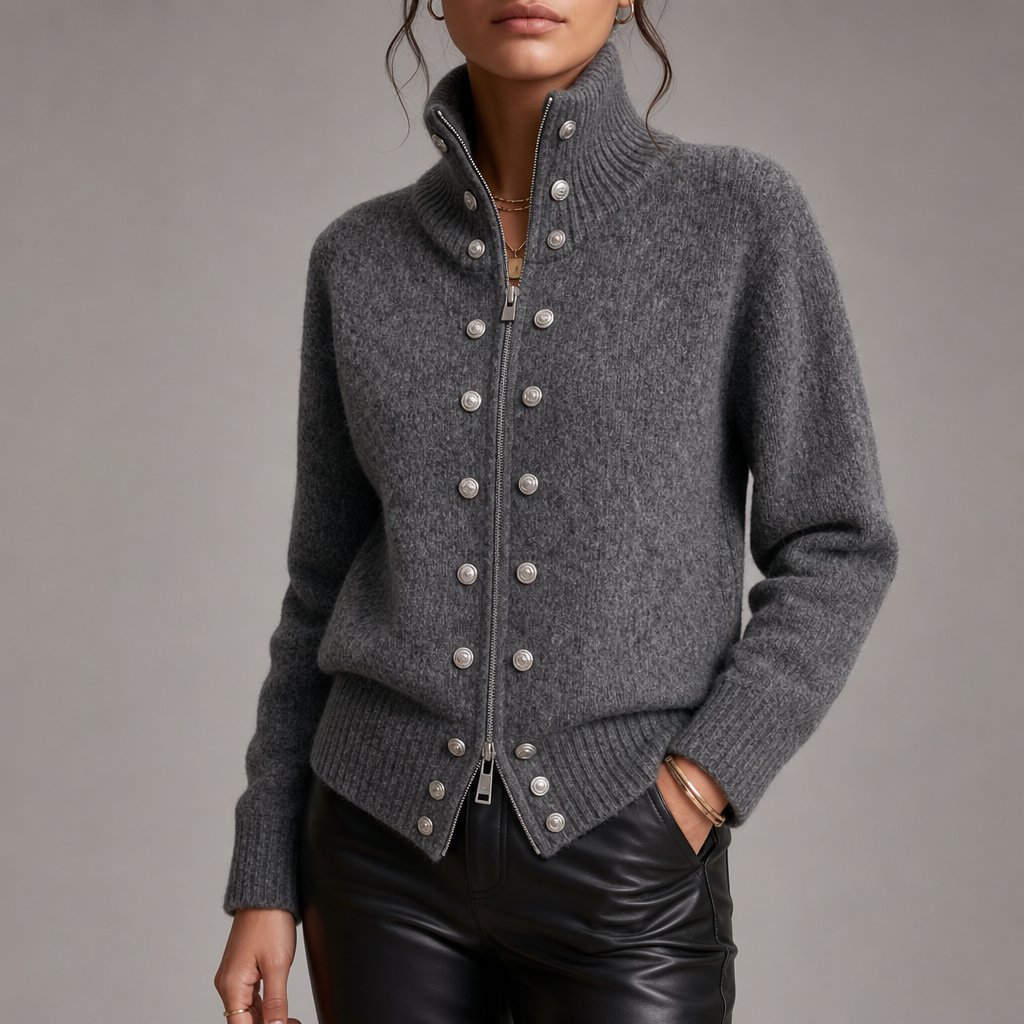 【完売品】Poff 2way high neck cardigan Wearvale – Two-Way Zip High-Neck Knit Cardigan – Lark & Clover