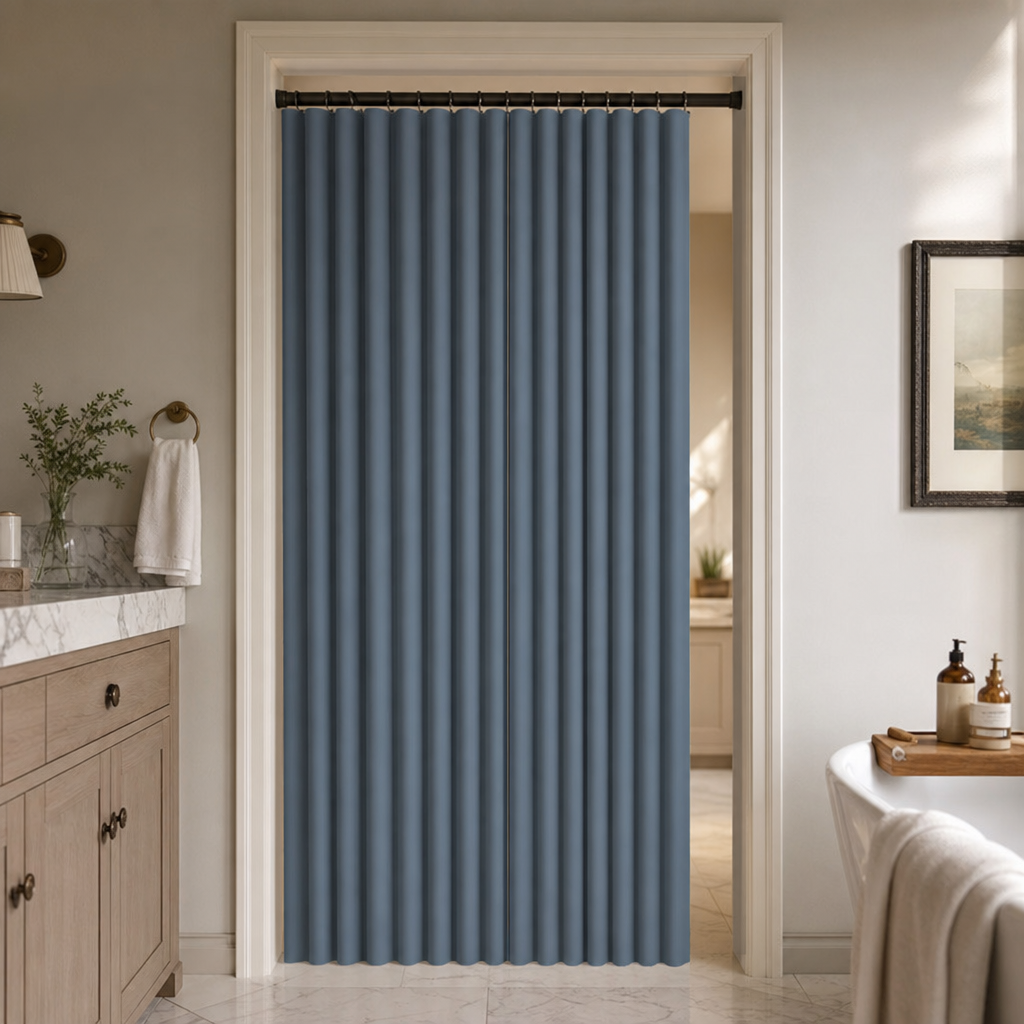Foldura – No-Drill Magnetic Accordion Door Curtain – Lark & Clover