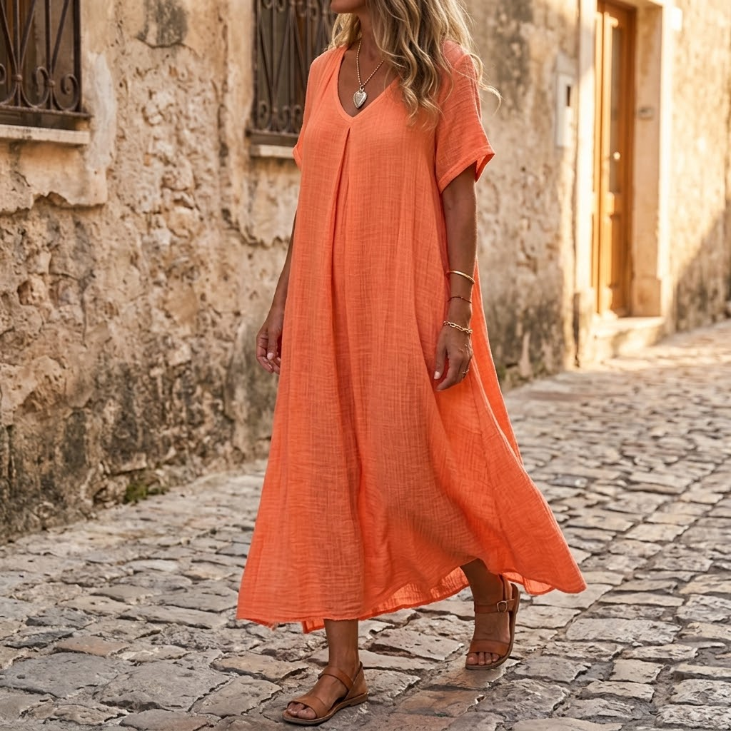 Lunessa – Women's breezy cotton linen summer dress