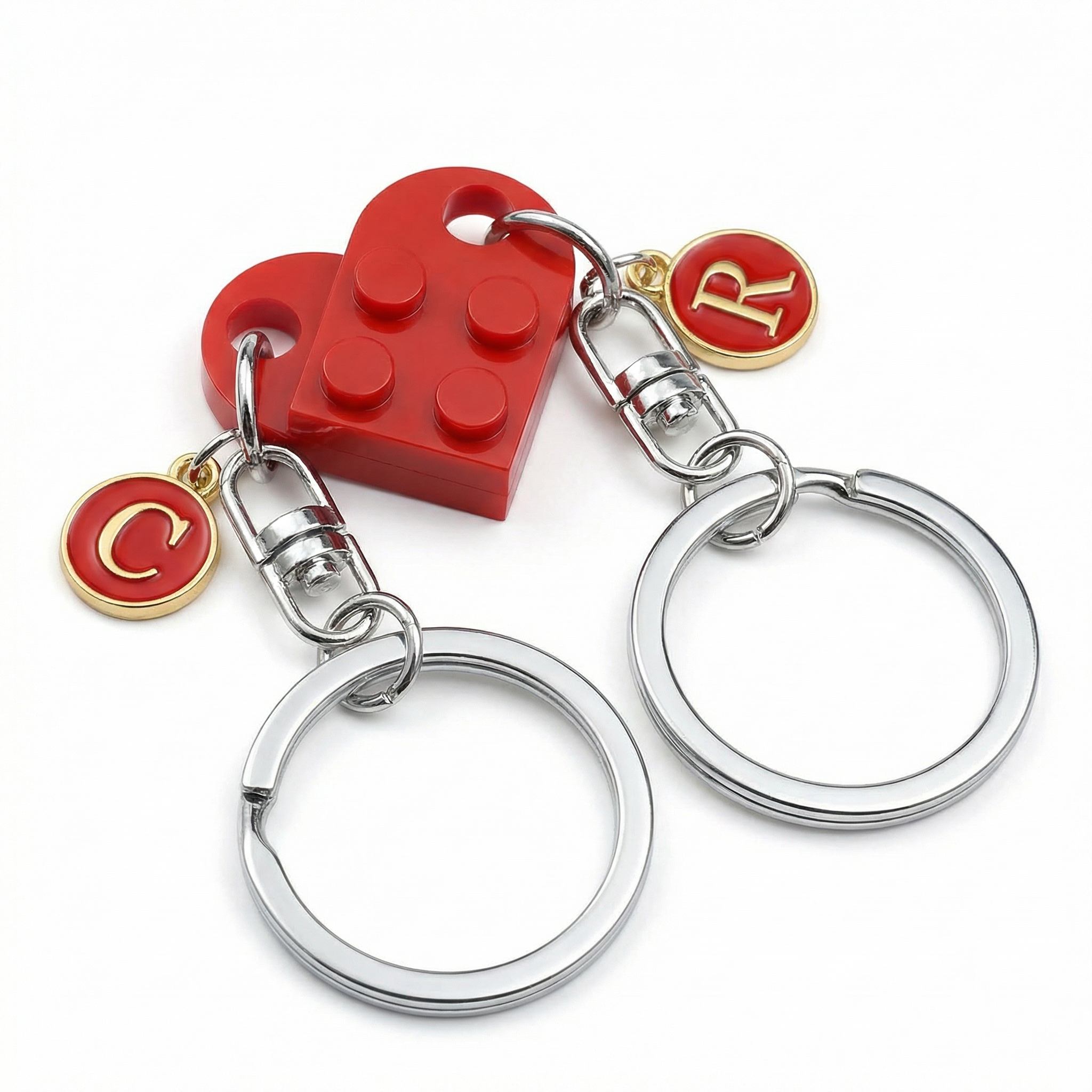 Loveclick Matching Heart Keychain Set with Initials – Lark & Clover