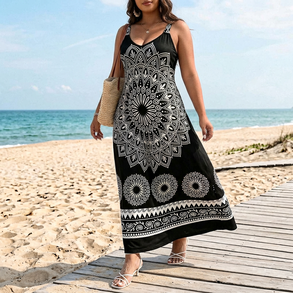 Mandara – Bohemian Mandala Maxi Dress