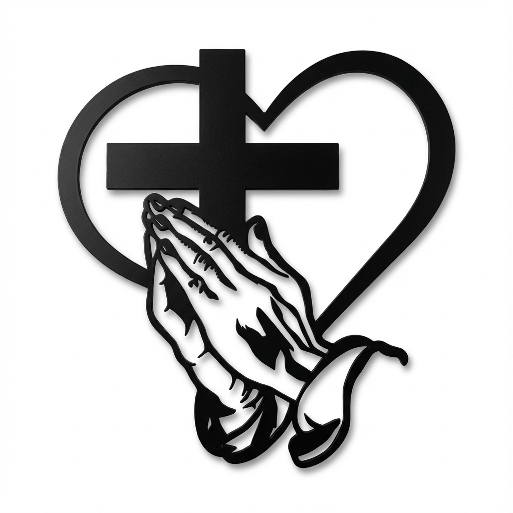 VERITÁ™ – Christian Heart and Cross Metal Wall Decor