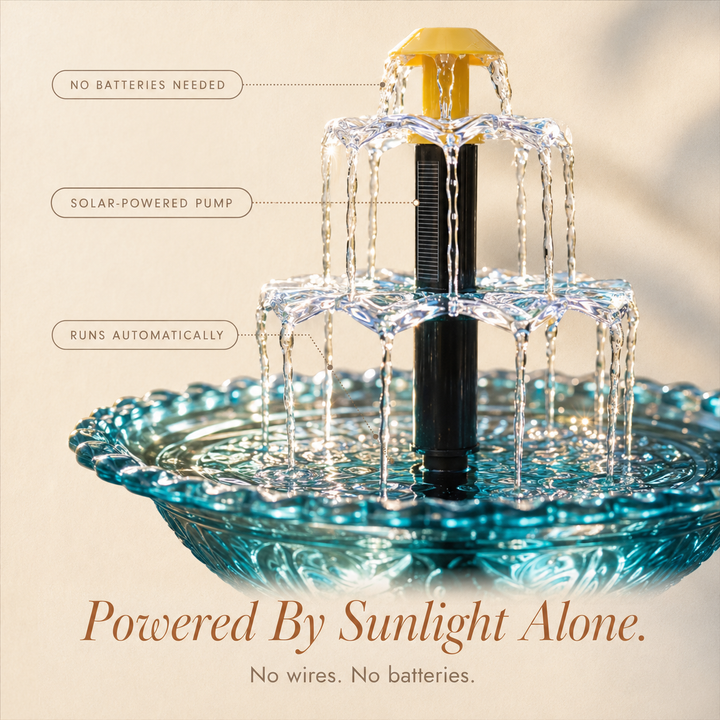 Avelora™ – Solar Hanging Bird Bath Fountain with Two-Tier Cascade
