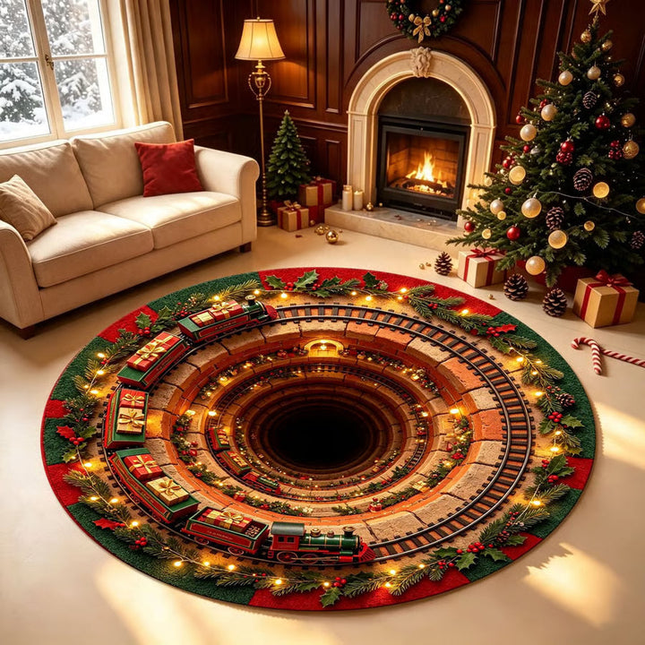 Merry Mirage – 3D Swirl Quilted Christmas Rug