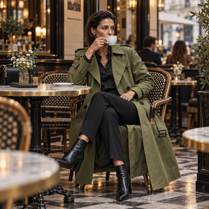 Mayfield – Double-Breasted Long Trench Coat