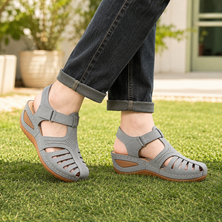 Wearbella – Closed-Toe Cut-Out Wedge Sandals
