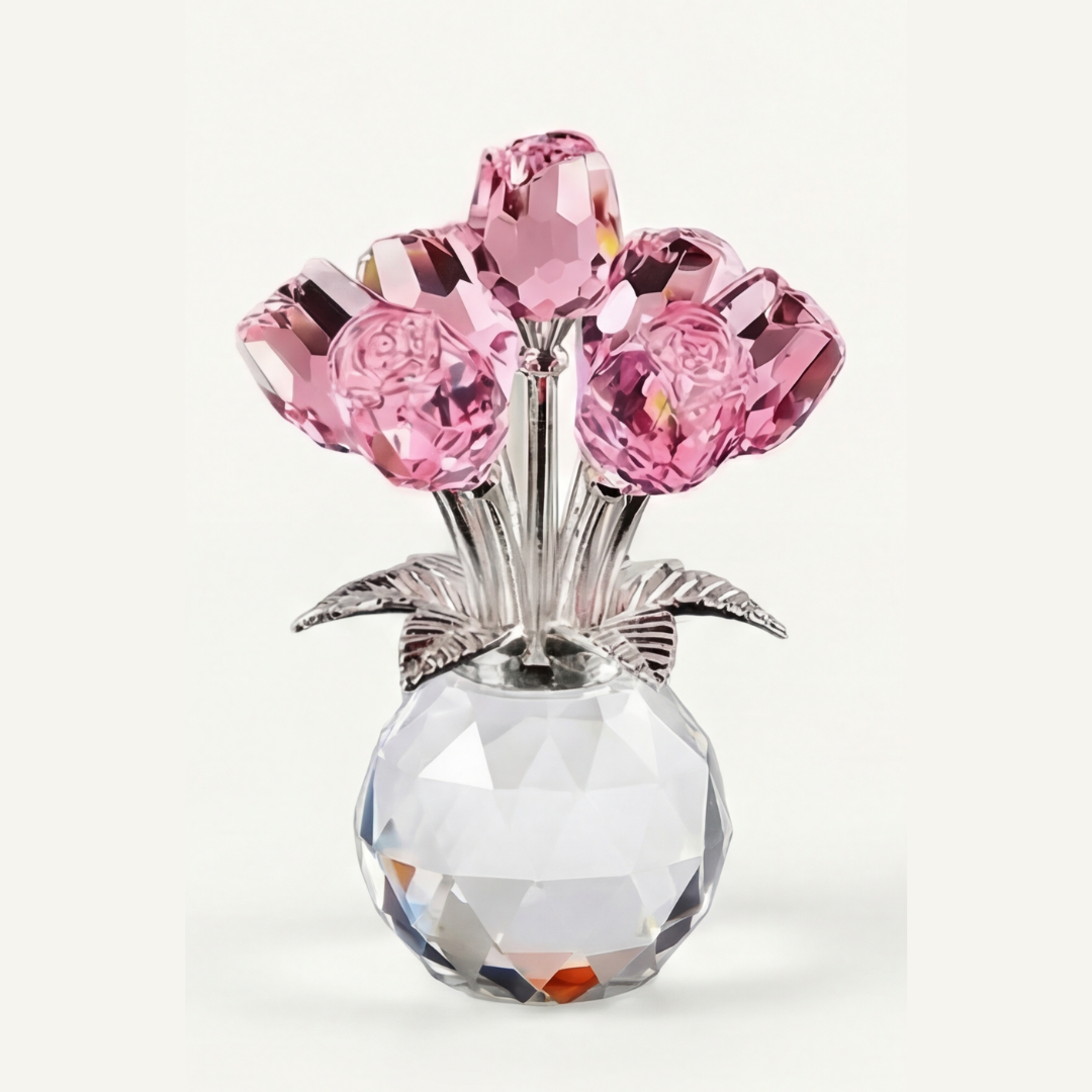 Lumirose™ Crystal Rose Bouquet with Vase