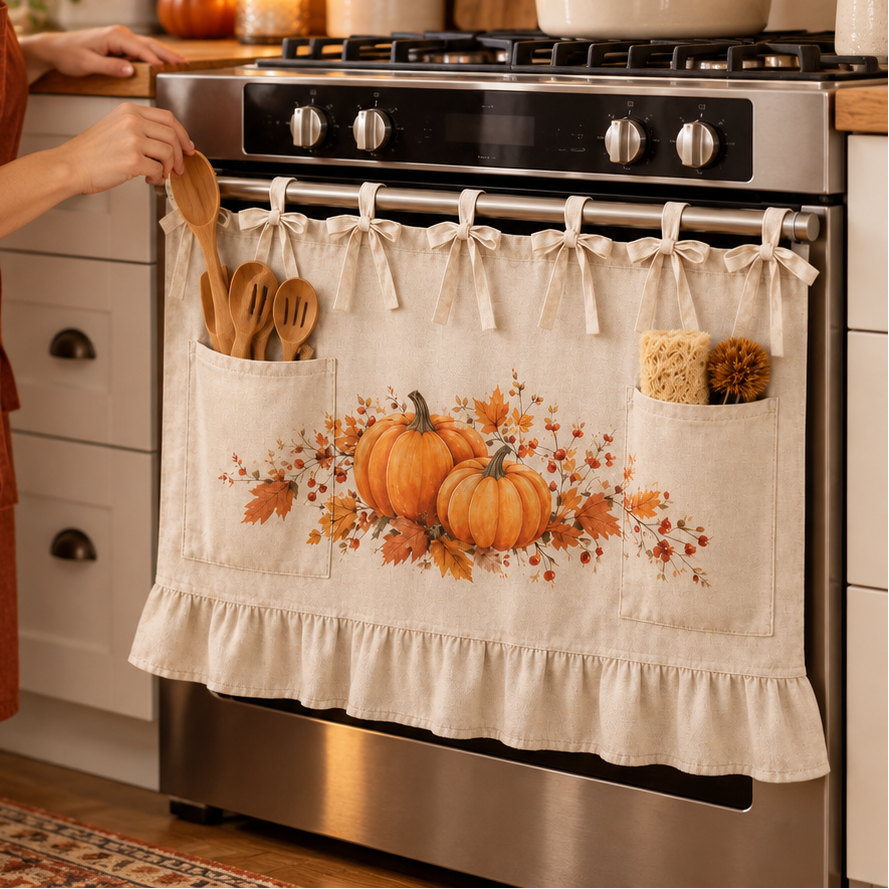 Hearth & Hem – Pumpkin Ruffled Kitchen Handle Skirt