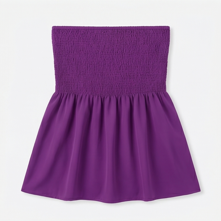 Vellora™ – Strapless Smocked Babydoll Top