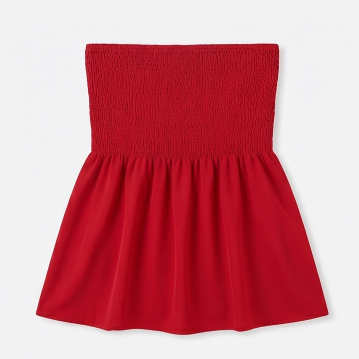 Vellora™ – Strapless Smocked Babydoll Top