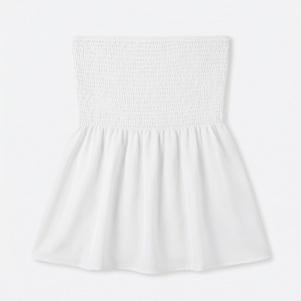 Vellora™ – Strapless Smocked Babydoll Top