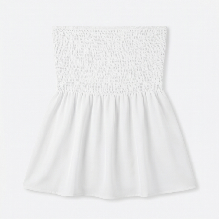 Vellora™ – Strapless Smocked Babydoll Top