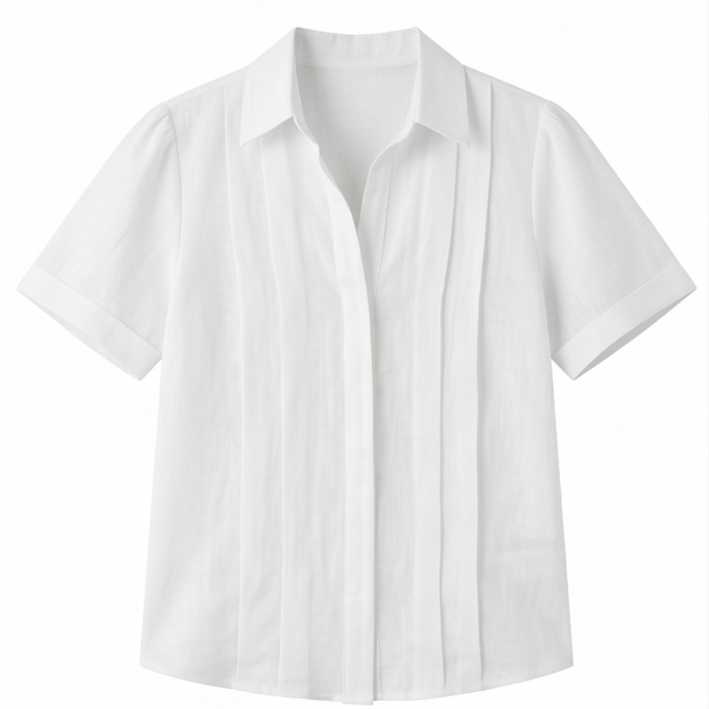 Lunavia™ – Pleated Short-Sleeve Blouse