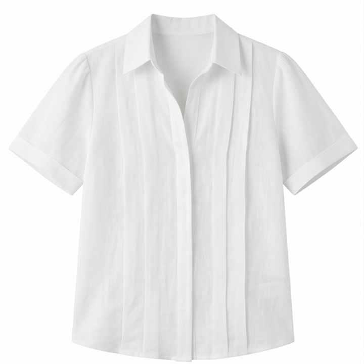 Lunavia™ – Pleated Short-Sleeve Blouse