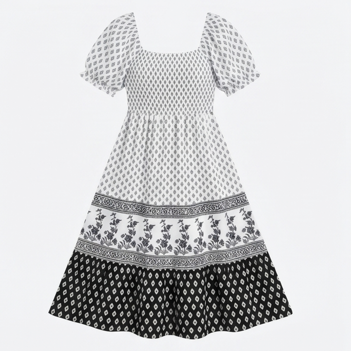 Selaris™ – Smocked Puff Sleeve Maxi Dress
