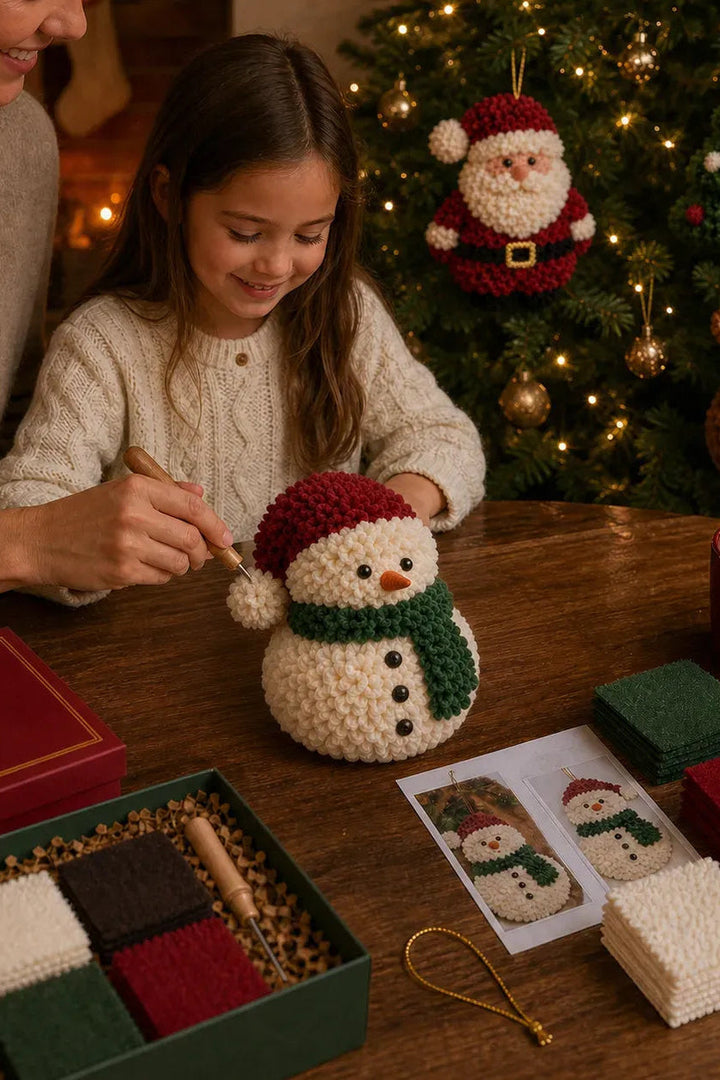 Tuftly – Fabric-Poke Snowman Christmas Ornament Kit