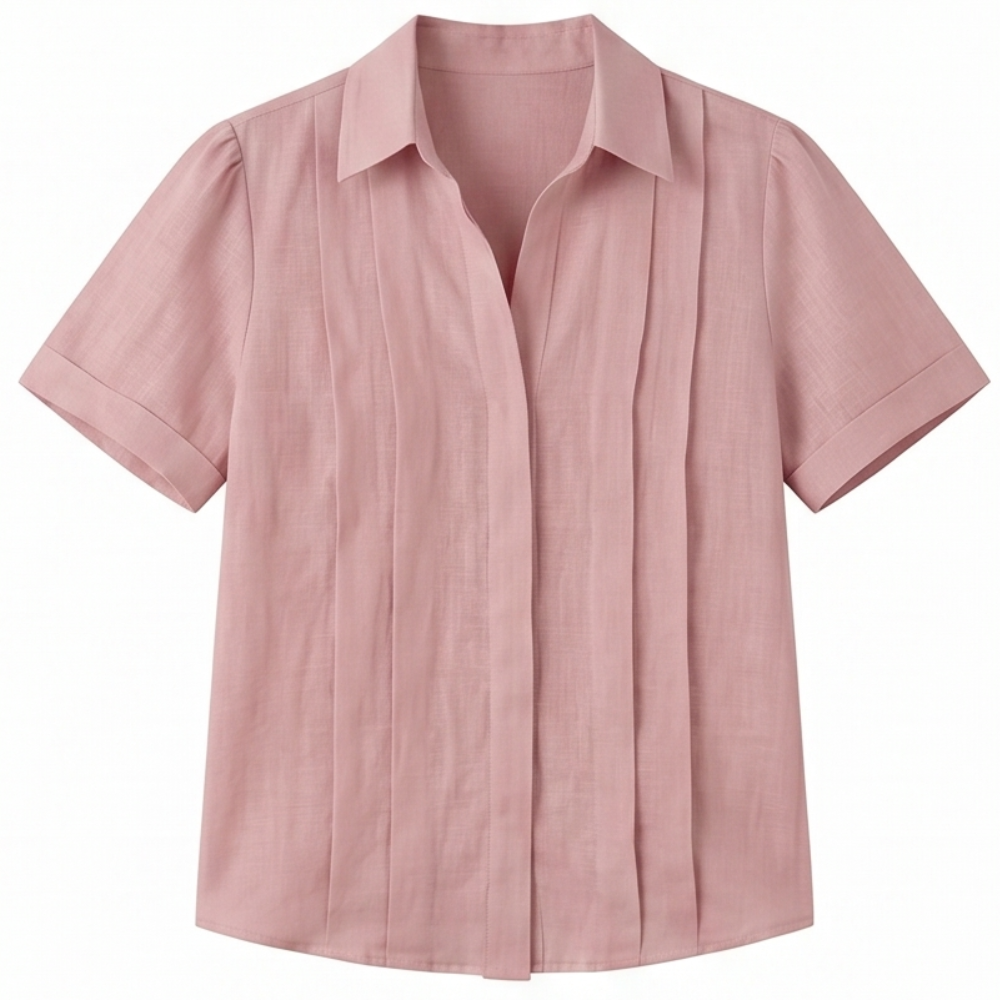 Lunavia™ – Pleated Short-Sleeve Blouse