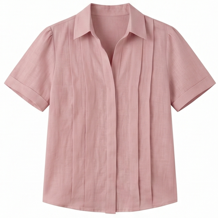 Lunavia™ – Pleated Short-Sleeve Blouse