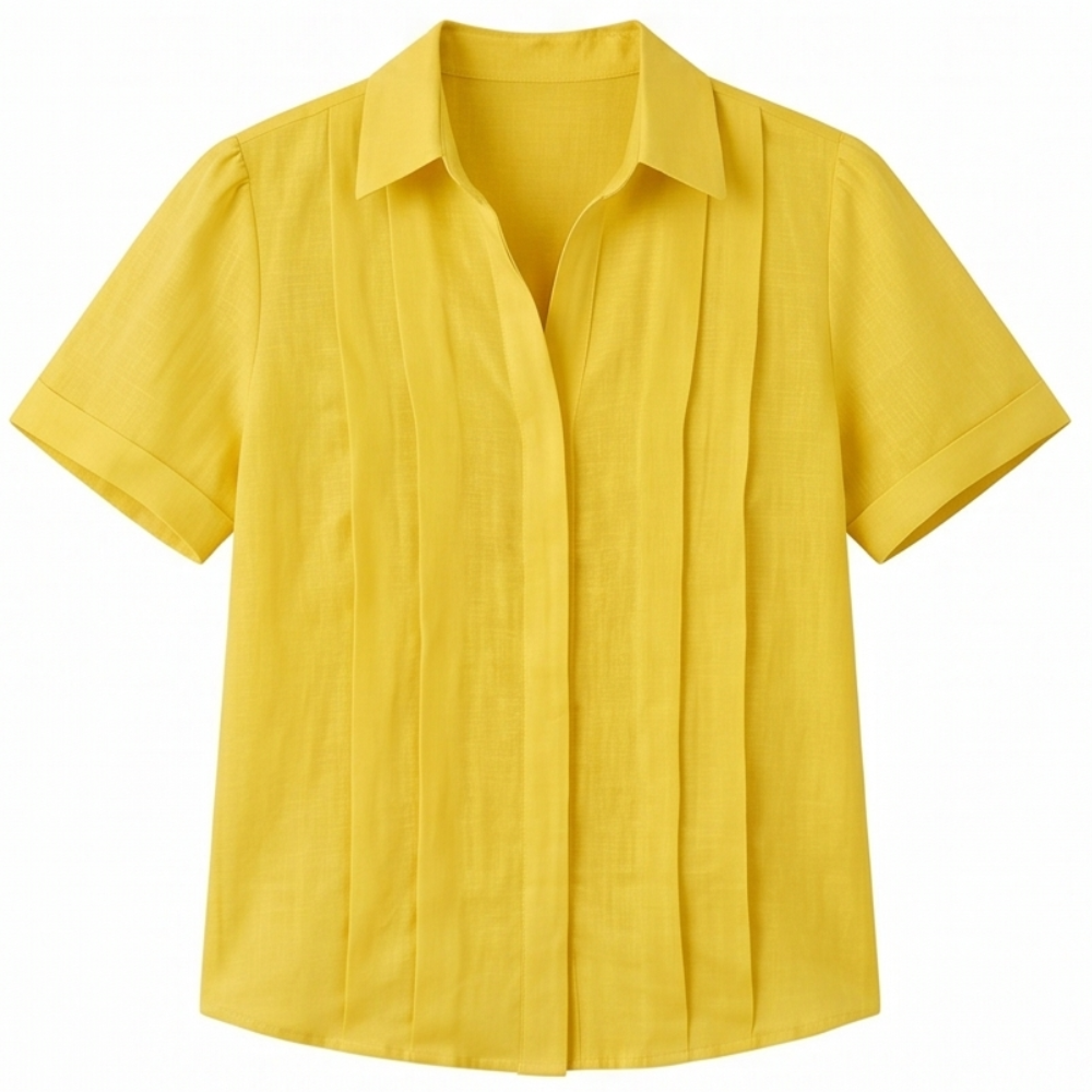 Lunavia™ – Pleated Short-Sleeve Blouse