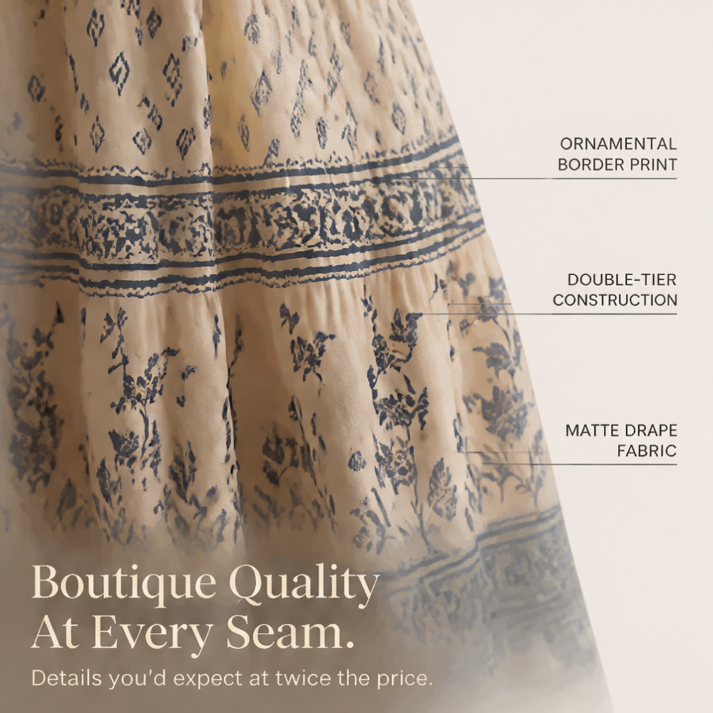 Selaris™ – Smocked Puff Sleeve Maxi Dress