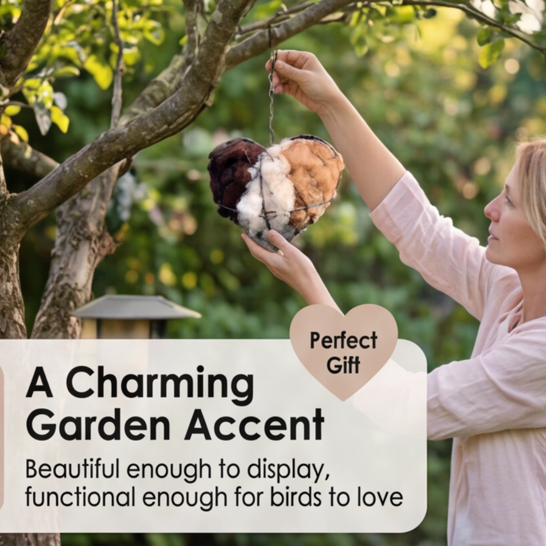 Nestara™ – Heart Shaped Bird Nesting Material Holder