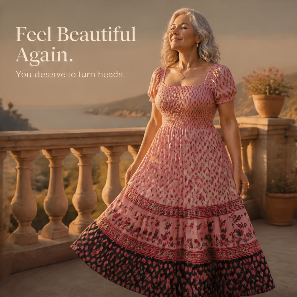 Selaris™ – Smocked Puff Sleeve Maxi Dress