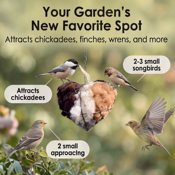 Nestara™ – Heart Shaped Bird Nesting Material Holder