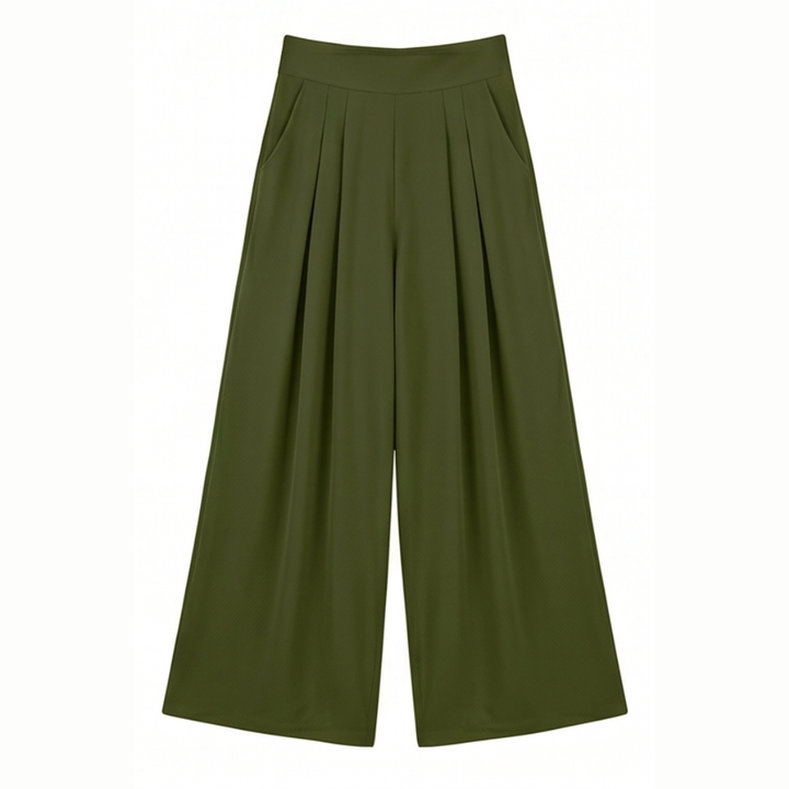 Curvella™ – Flowy Pleated Palazzo Pants for Curvy Comfort