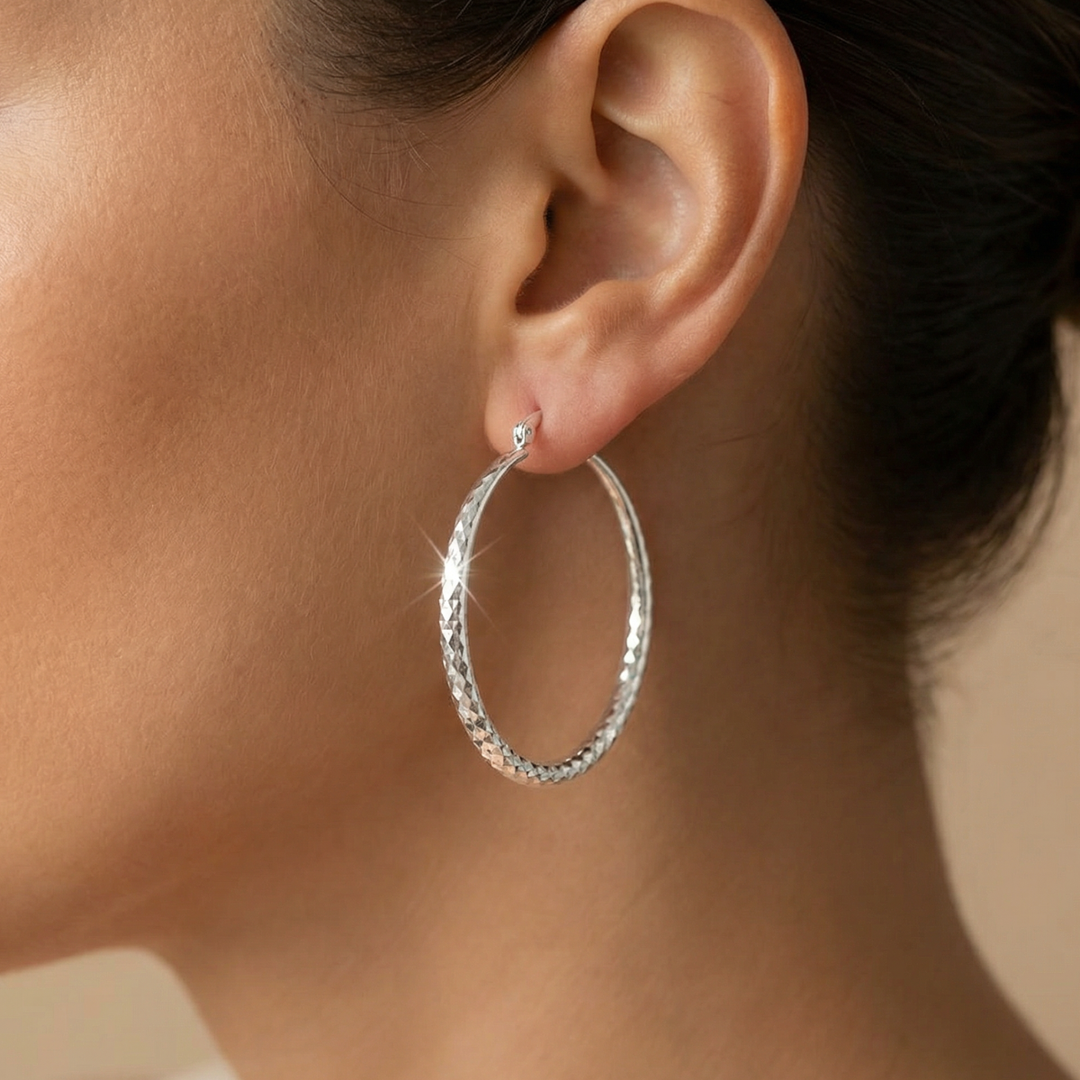 Lumara™ - Diamond-Cut Hoop Earrings