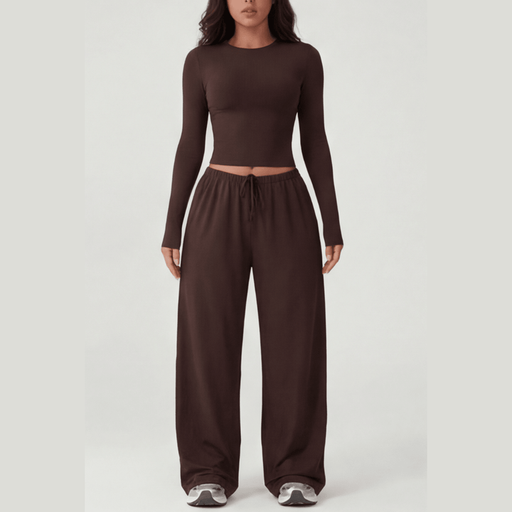 Velaire™ – Soft Crop Top and Wide Leg Pants Set - Lark & Clover