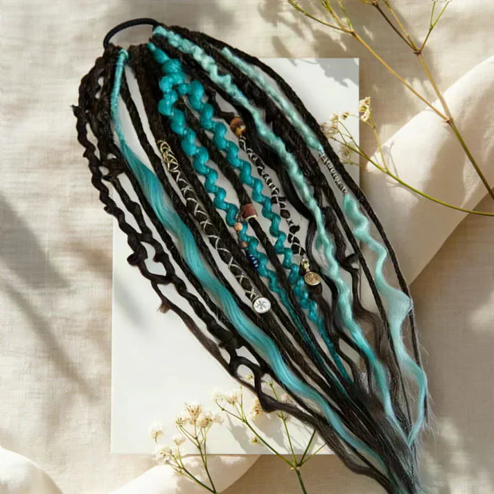 Bohëmia™ – Hand Adorned Boho Dreadlock Ponytail