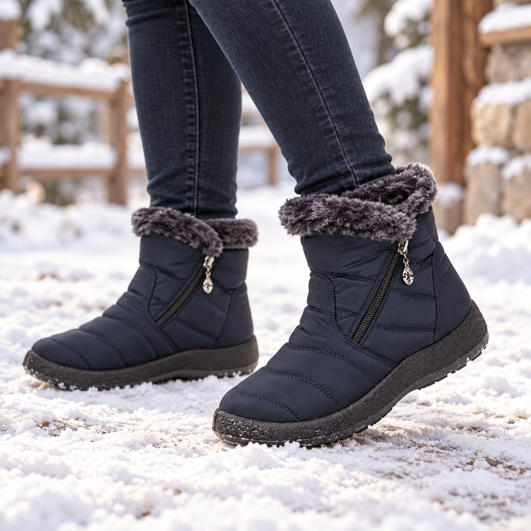 Lunavia – Plush-Lined Zipper Ankle Boots