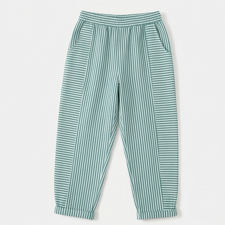 Lunavia™ – Striped Pants with Elastic Waist