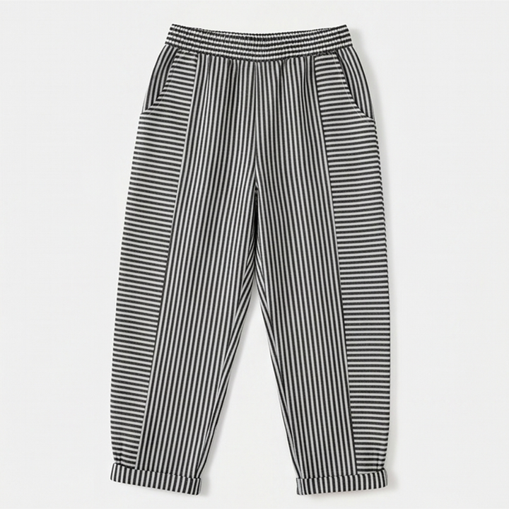 Lunavia™ – Striped Linen Pants with Elastic Waist