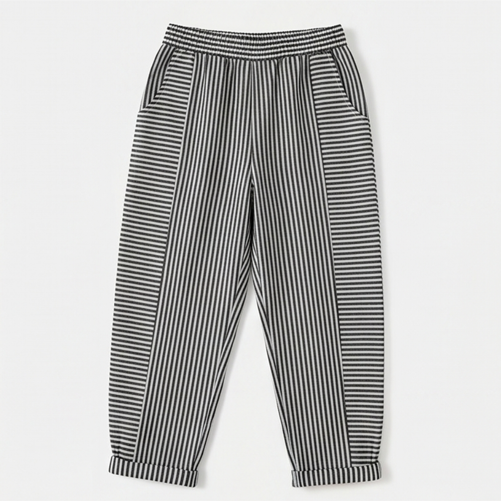 Lunavia™ – Striped Pants with Elastic Waist