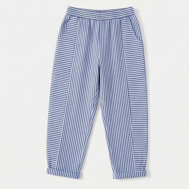 Lunavia™ – Striped Pants with Elastic Waist