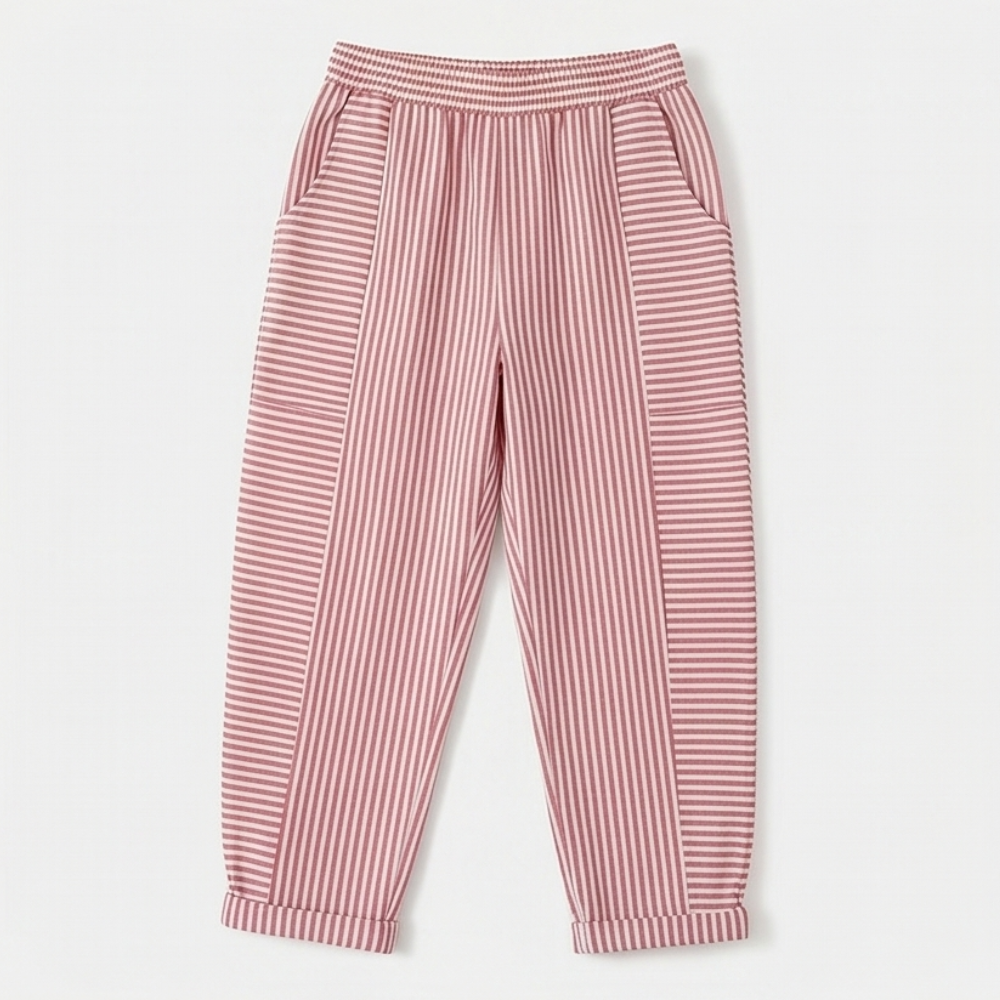 Lunavia™ – Striped Pants with Elastic Waist