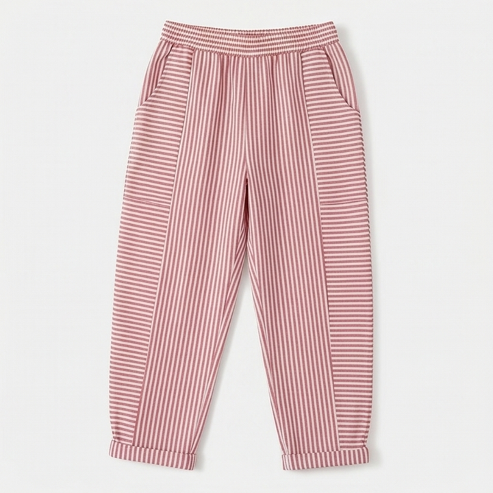 Lunavia™ – Striped Pants with Elastic Waist
