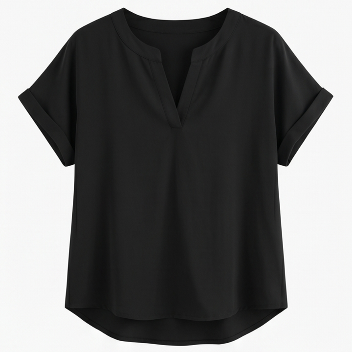 Solenne™ Soft Drape V-Neck Blouse for Everyday Wear