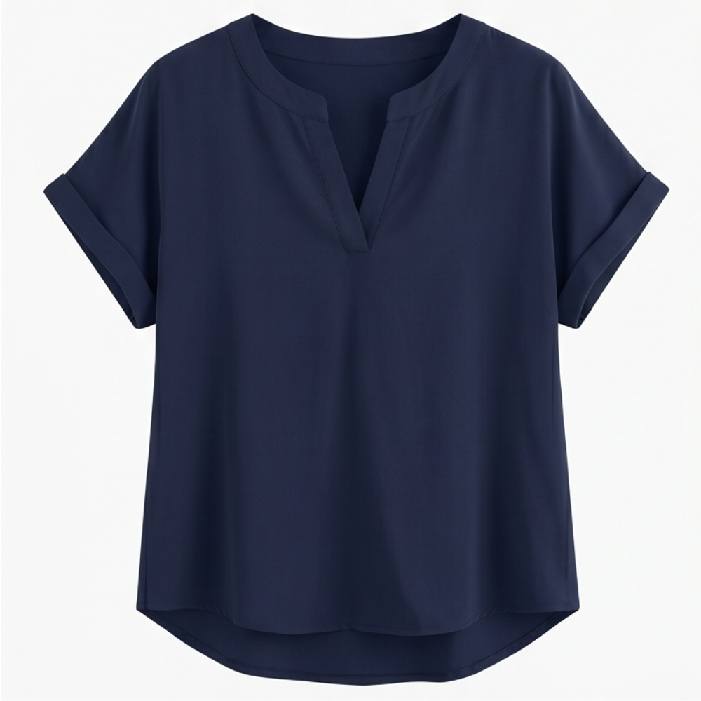 Solenne™ Soft Drape V-Neck Blouse for Everyday Wear
