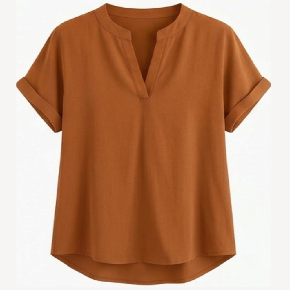 Solenne™ Soft Drape V-Neck Blouse for Everyday Wear
