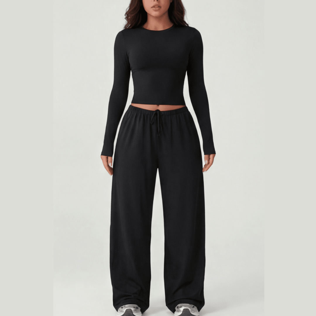 Velaire™ – Soft Crop Top and Wide Leg Pants Set - Lark & Clover
