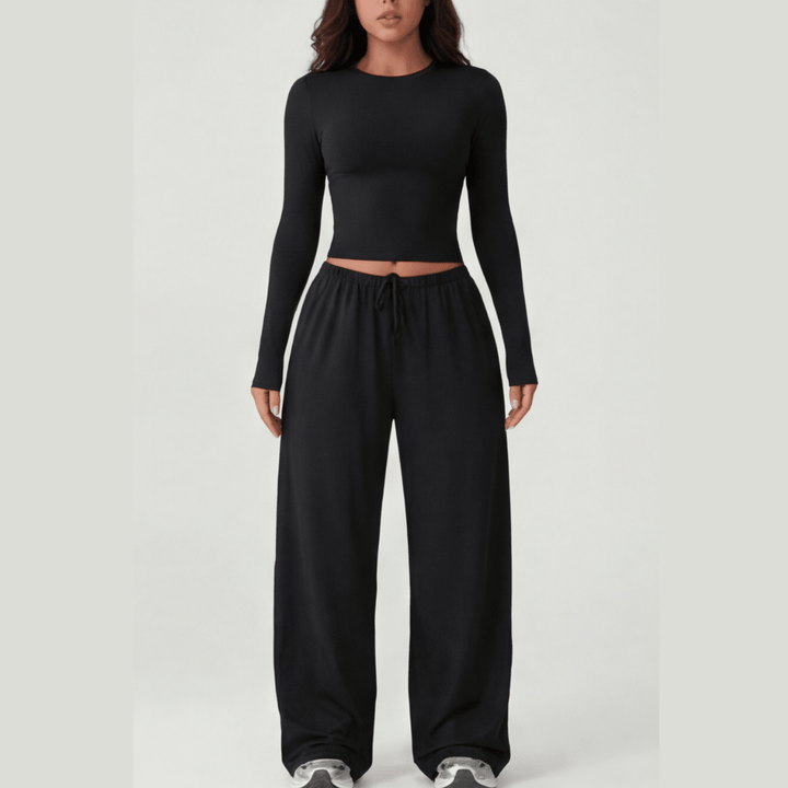 Velaire™ – Soft Crop Top and Wide Leg Pants Set - Lark & Clover