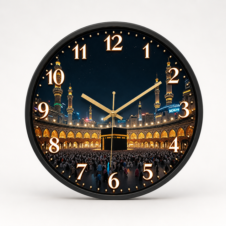 Quietwall – Kaaba Black And Gold Wall Clock