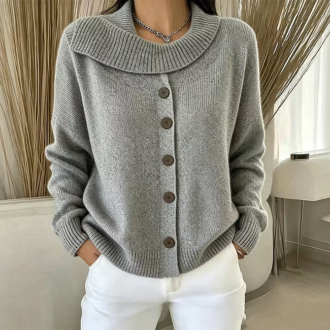 Draperie – Oversized Waterfall Collar Knit Cardigan