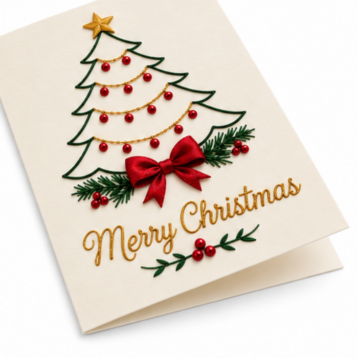 Stitchmas – Printed Pattern Christmas Embroidery Card Kit