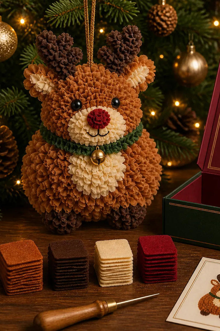 Tuftly – Fabric-Poke Snowman Christmas Ornament Kit
