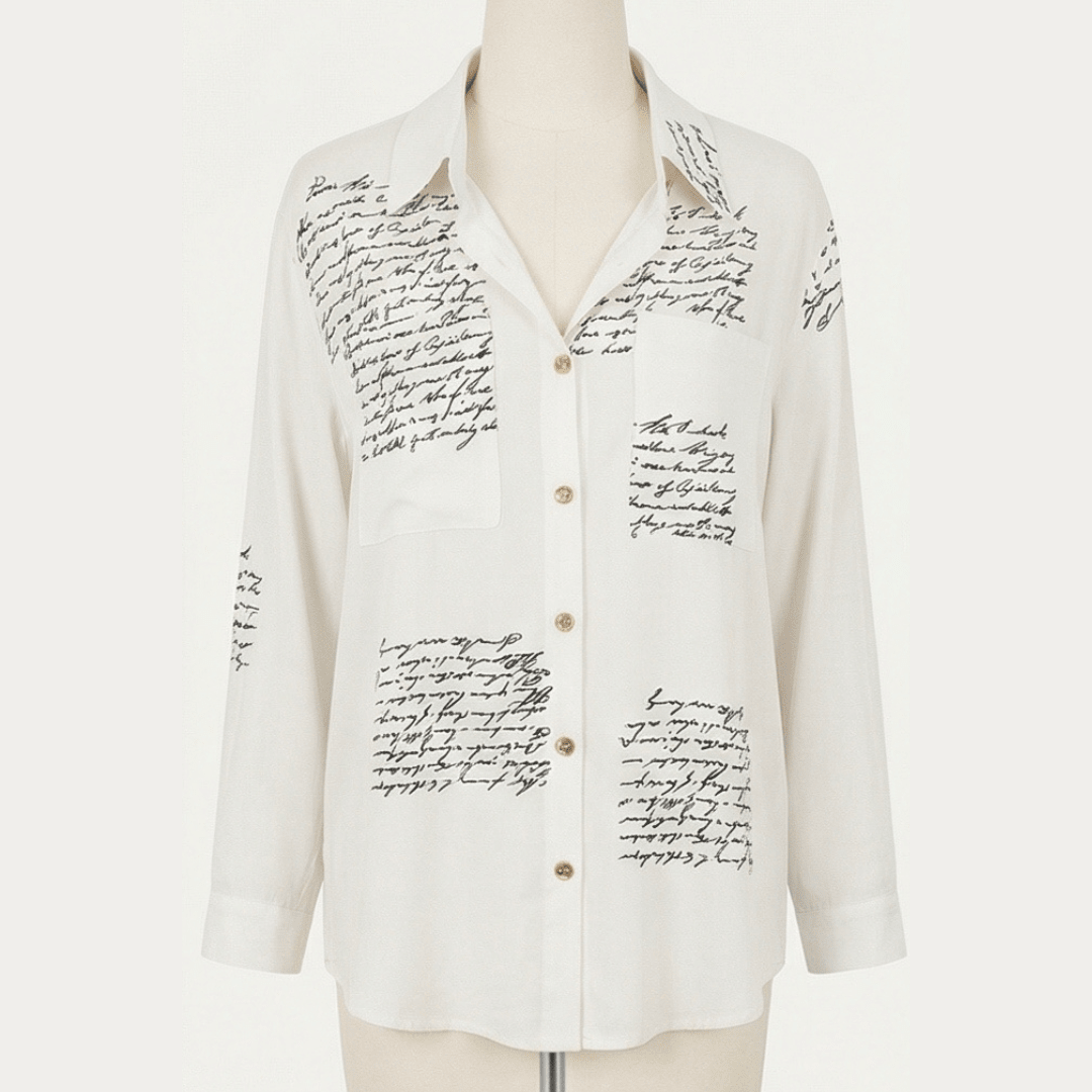 Letterelle™ – Handwritten Script Viscose Blouse - Lark & Clover