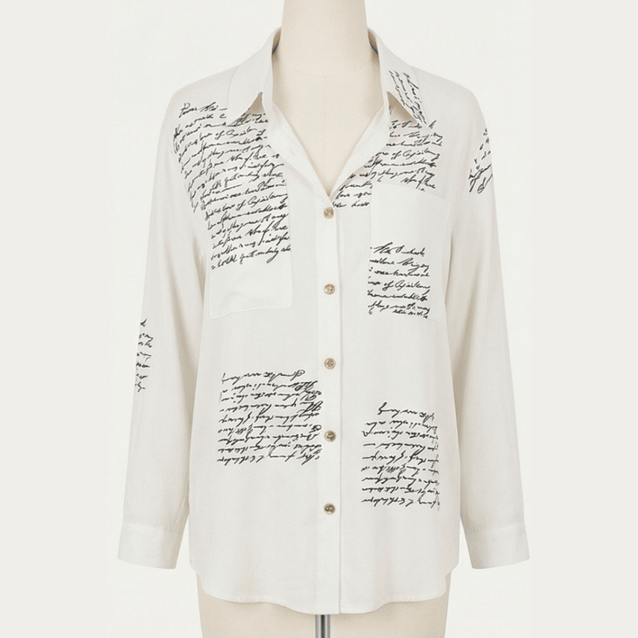 Letterelle™ – Handwritten Script Viscose Blouse - Lark & Clover